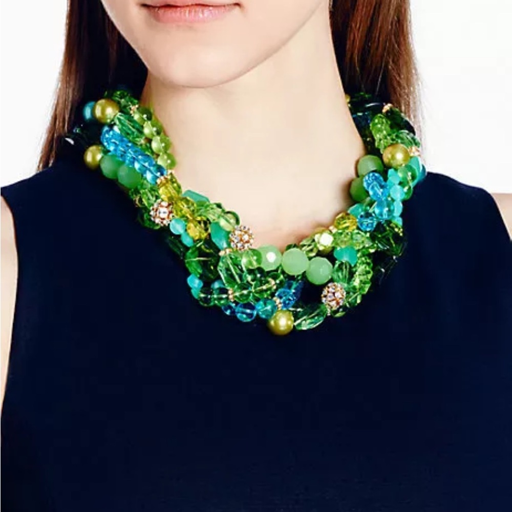 Kate Spade Green and Blue Beaded Statement Turtle Necklace ~ DAMAGED CLASP